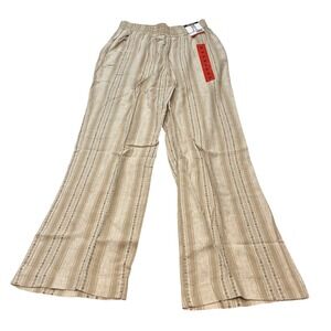 Briggs Ladies' Linen Blend Pull-On Pant Tan Size Medium NWT